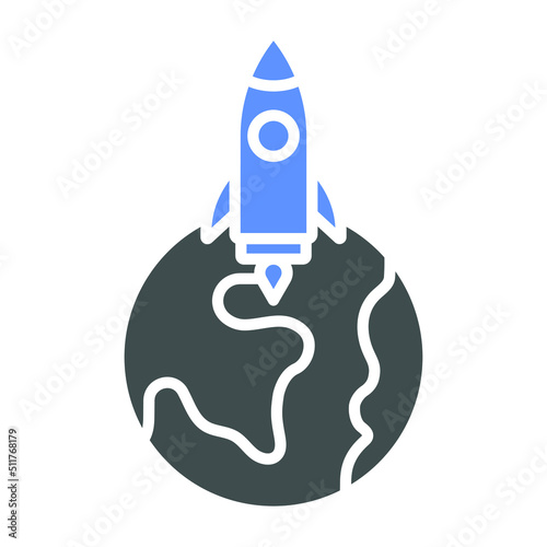 Rocket Earth Icon Style