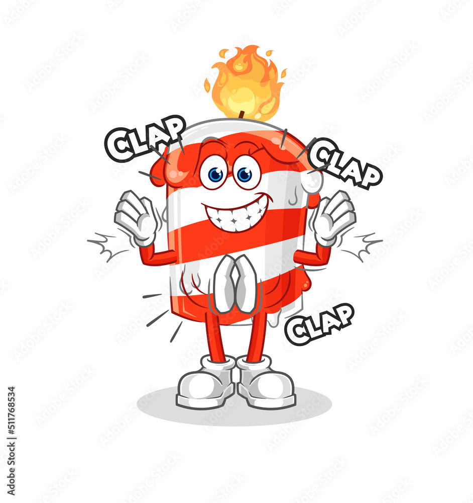 Obraz premium birthday candle applause illustration. character vector
