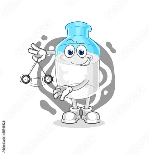 bottle of milk hypnotizing cartoon. cartoon mascot vector