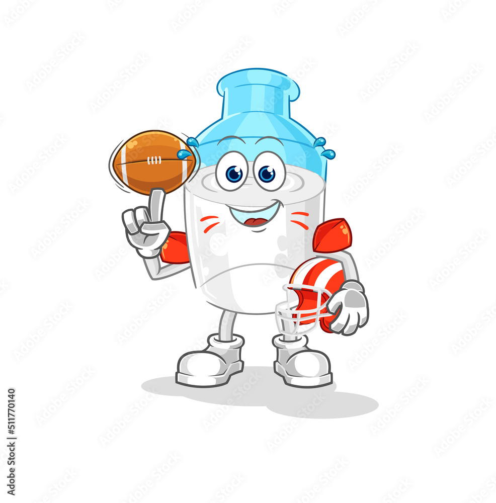 Obraz premium bottle of milk playing rugby character. cartoon mascot vector