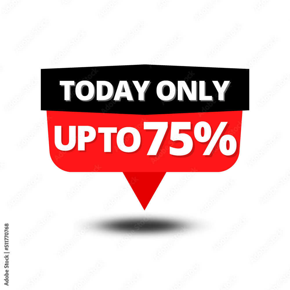 75 percent Vector Illustration Today Only Sign. Up To Off Origami Speech Bubble. Sale Label Design. 75 percent Vector Illustration Today Only Sign. Up To Off Origami Speech Bubble. Sale Label Design.