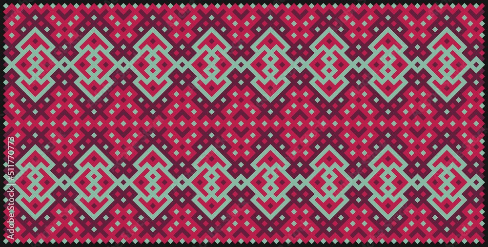 Multicolor truchet tiling connections illustration