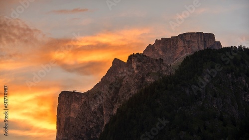 Beautiful sunrise in the Dolomites mountains