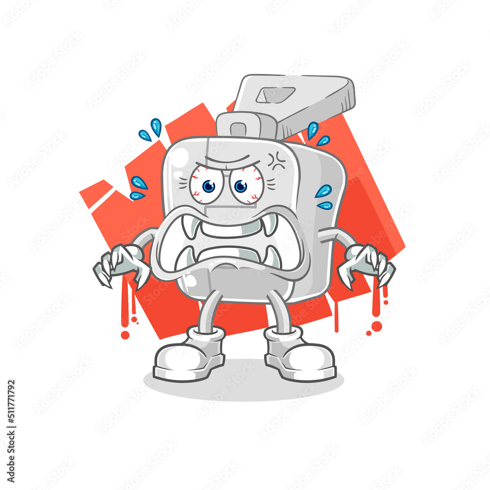 zipper monster vector. cartoon character