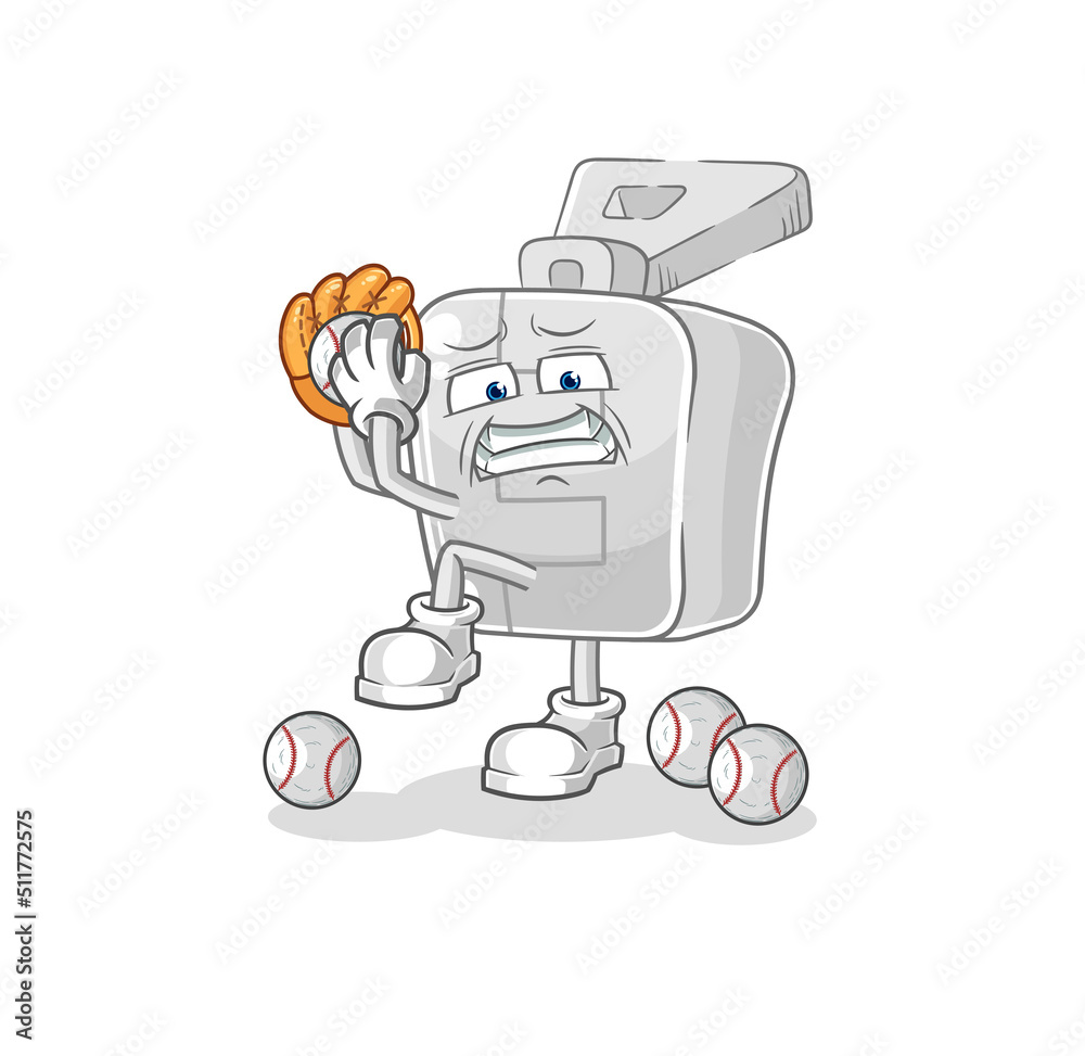 zipper baseball pitcher cartoon. cartoon mascot vector zipper baseball pitcher cartoon. cartoon mascot vector