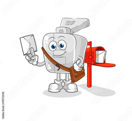 zipper postman vector. cartoon character