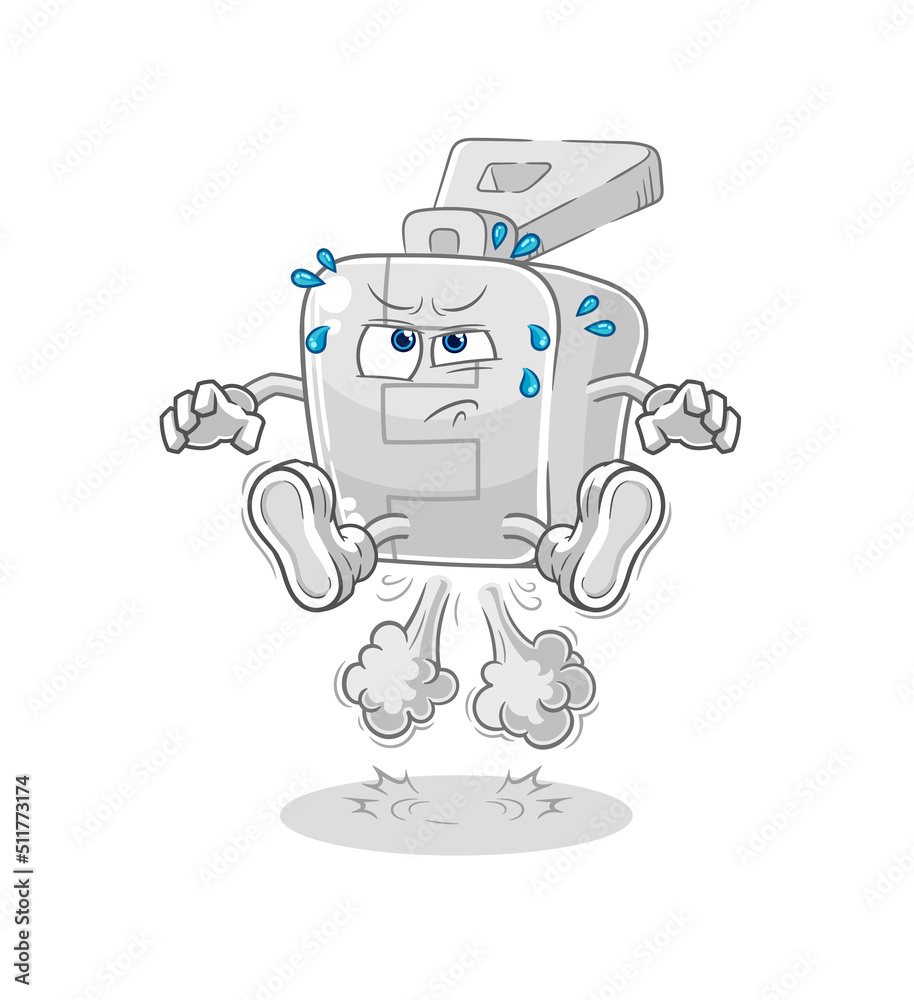 Obraz premium zipper fart jumping illustration. character vector