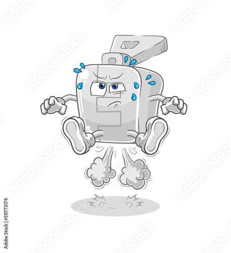 zipper fart jumping illustration. character vector