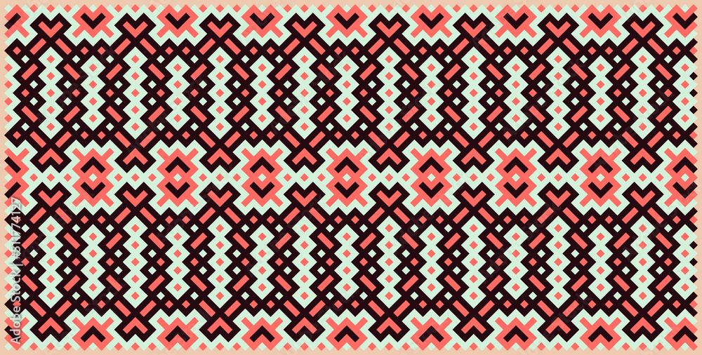 Multicolor truchet tiling connections illustration Multicolor truchet tiling connections illustration