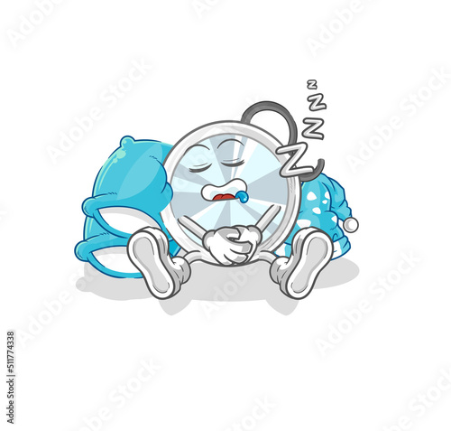 stethoscope sleeping character. cartoon mascot vector