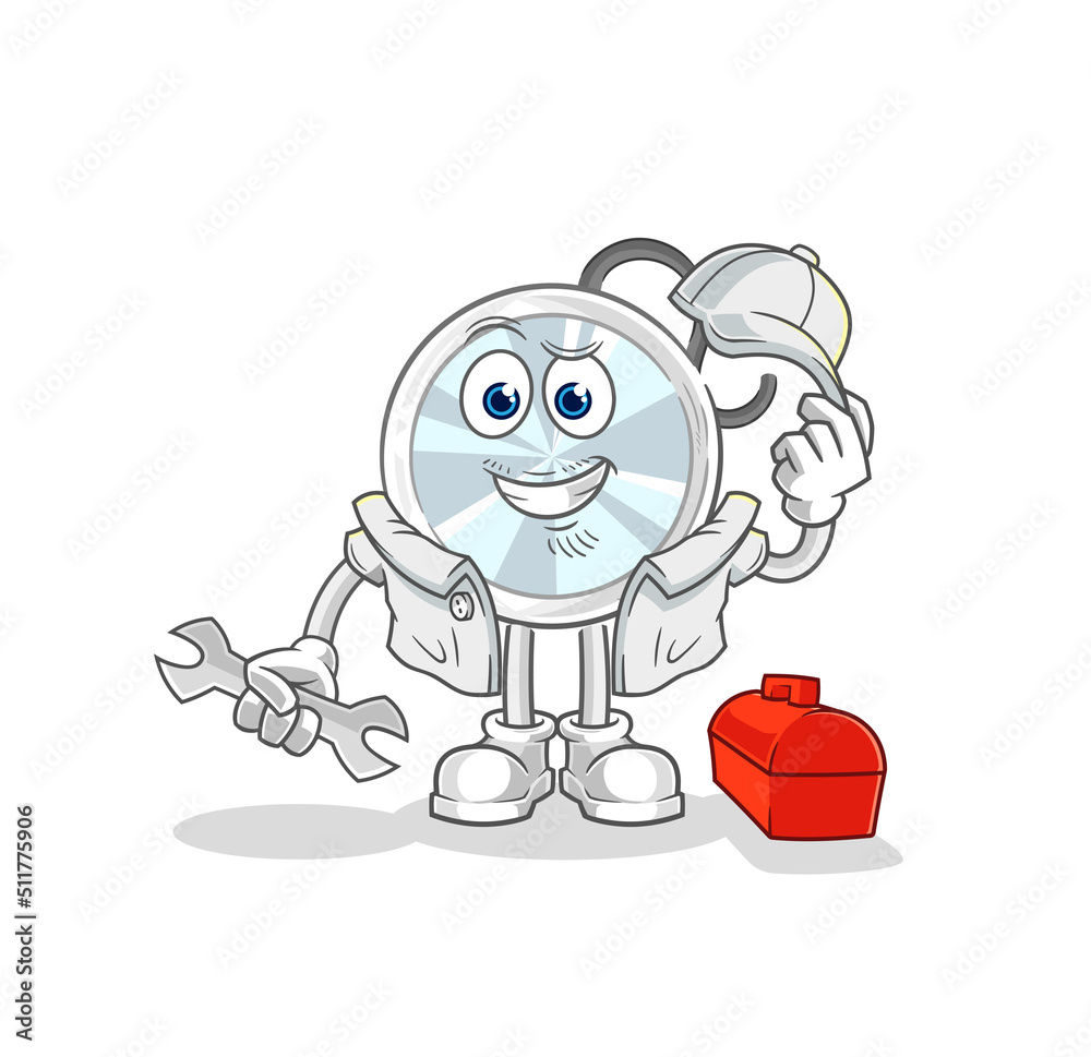 stethoscope mechanic cartoon. cartoon mascot vector
