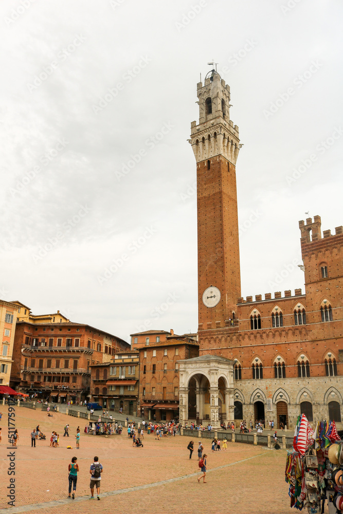 The Piazza del Campo with Palazzo Pubblico, Siena