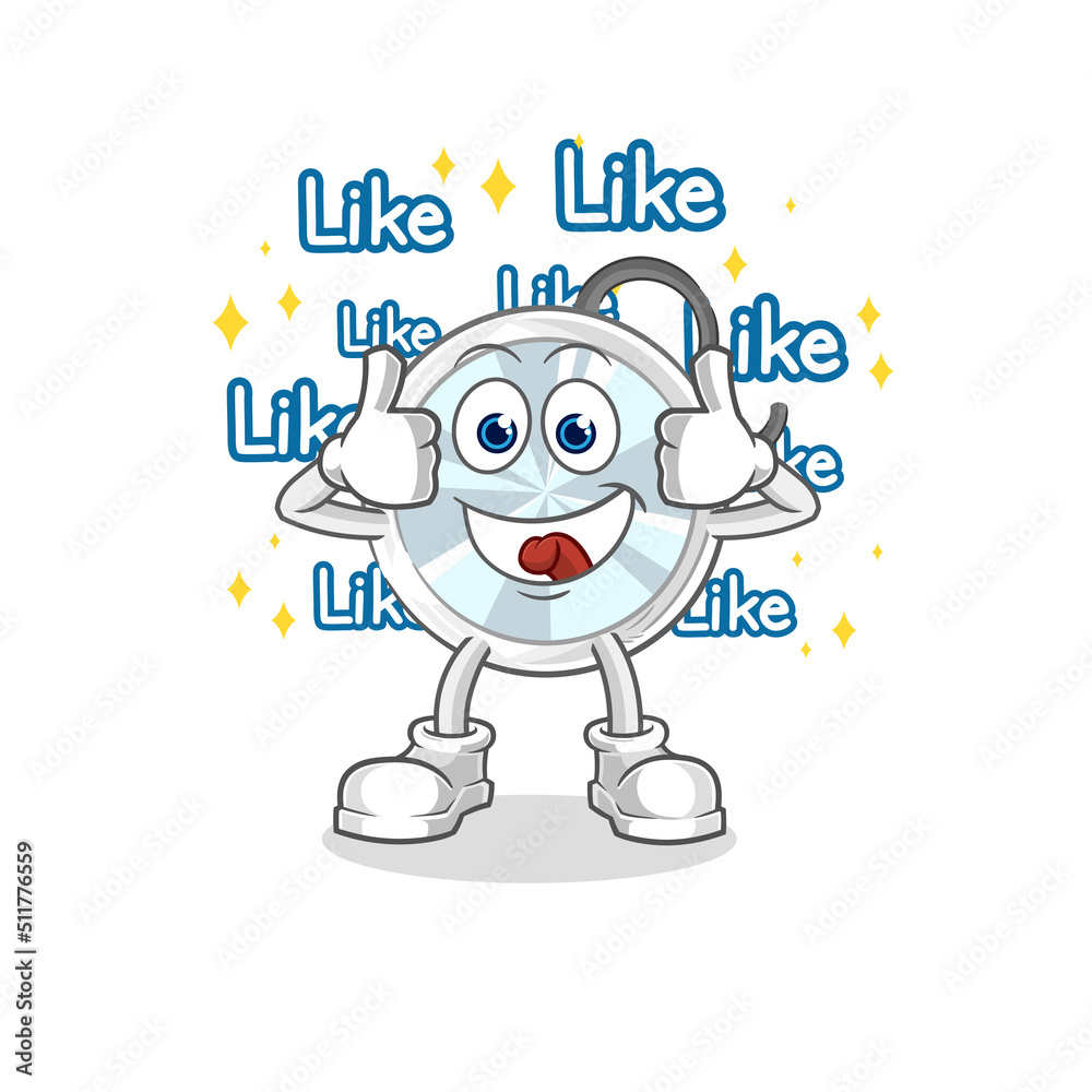 stethoscope give lots of likes. cartoon vector