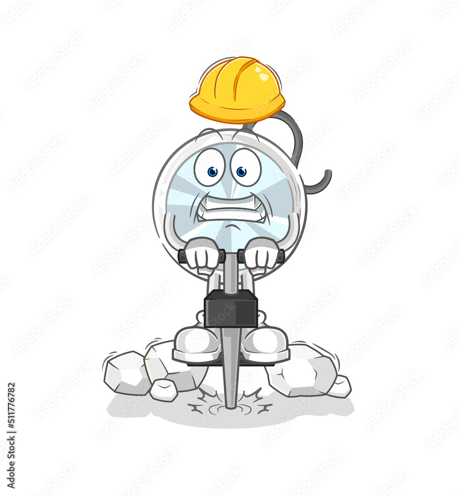stethoscope drill the ground cartoon character vector stethoscope drill the ground cartoon character vector