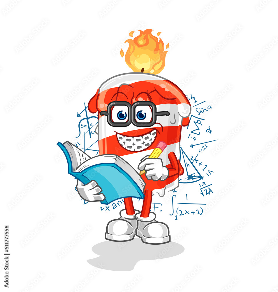 birthday candle geek cartoon. cartoon mascot vector