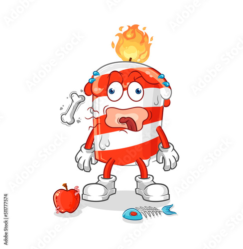birthday candle burp mascot. cartoon vector