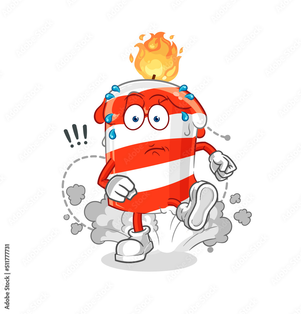 birthday candle running illustration. character vector birthday candle running illustration. character vector