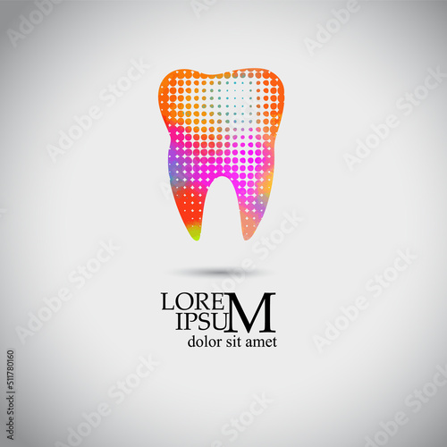 colorful Tooth icon - dental logo template vector illustration