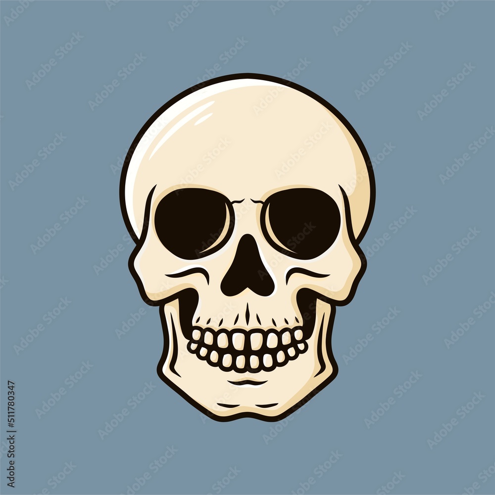 Fototapeta premium Skull Art Illustration Cartoon Vector