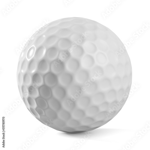 Golf ball isolated on a white background. Clipping path included. 3d illustration