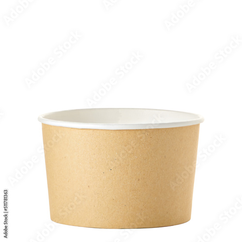 Ice cream paper cup isolated on white
