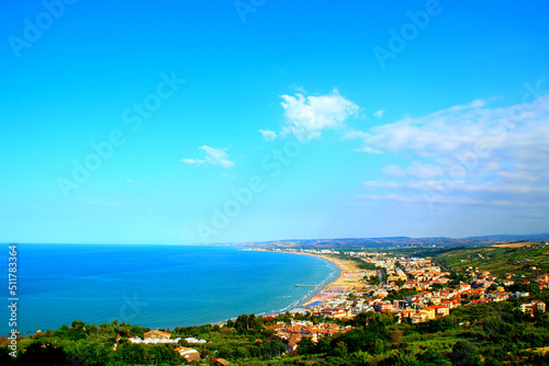 Valokuva Impressive panorama from the Vasto town in Abruzzo region with peaceful green la