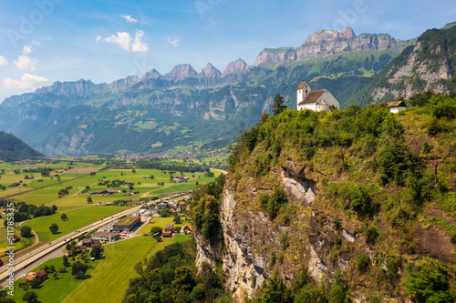 Alpine landscape in St. Gallen canton, Switzerland photo