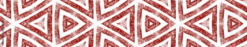 Mosaic seamless border. Wine red symmetrical Mosaic seamless border. Wine red symmetrical