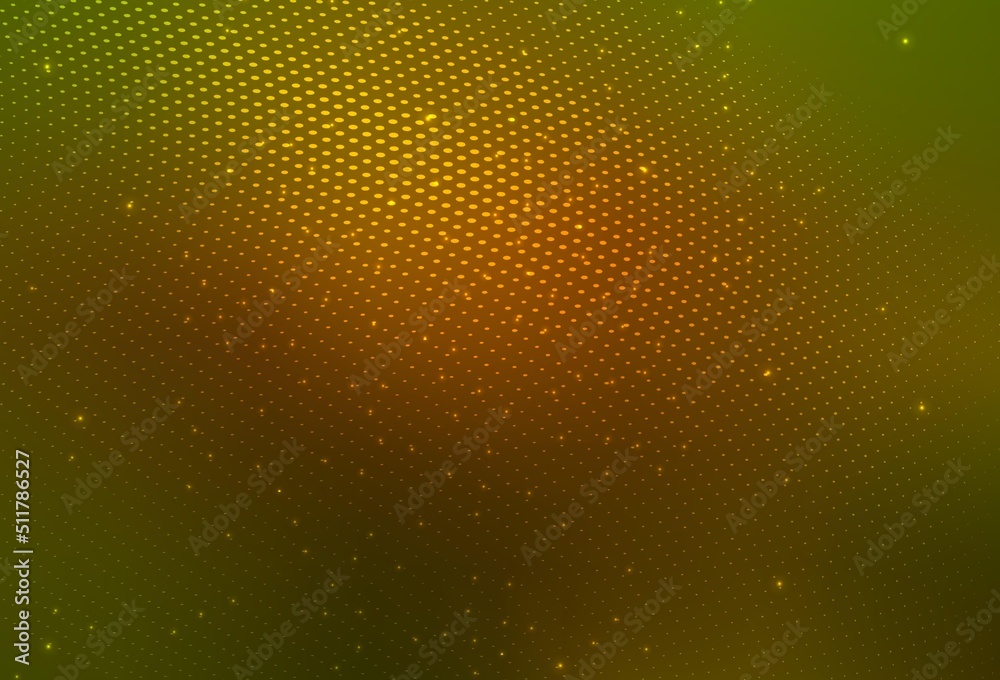 Dark Green, Yellow vector Blurred bubbles on abstract background with colorful gradient.