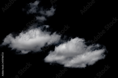 white fluffy clouds isolated on a black background, clipart © Елена Челышева