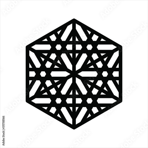 Japanese Style Hexagonal Geometric Pattern