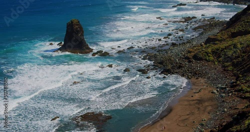 Rock formations and cliffs of North Coast of Tenerife, Canary Islands, Spain. Spectacular view. Tuoristic place. photo