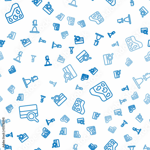 Set line Soil analysis, Ground and Tacheometer, theodolite on seamless pattern. Vector