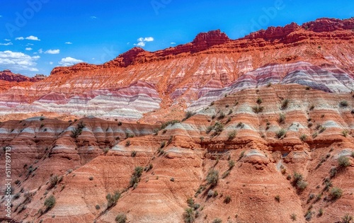 Beautiful Colored Stripes On Sandstone Cliffs of Old Paria, Utah