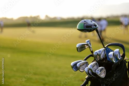 golf club bag on the field