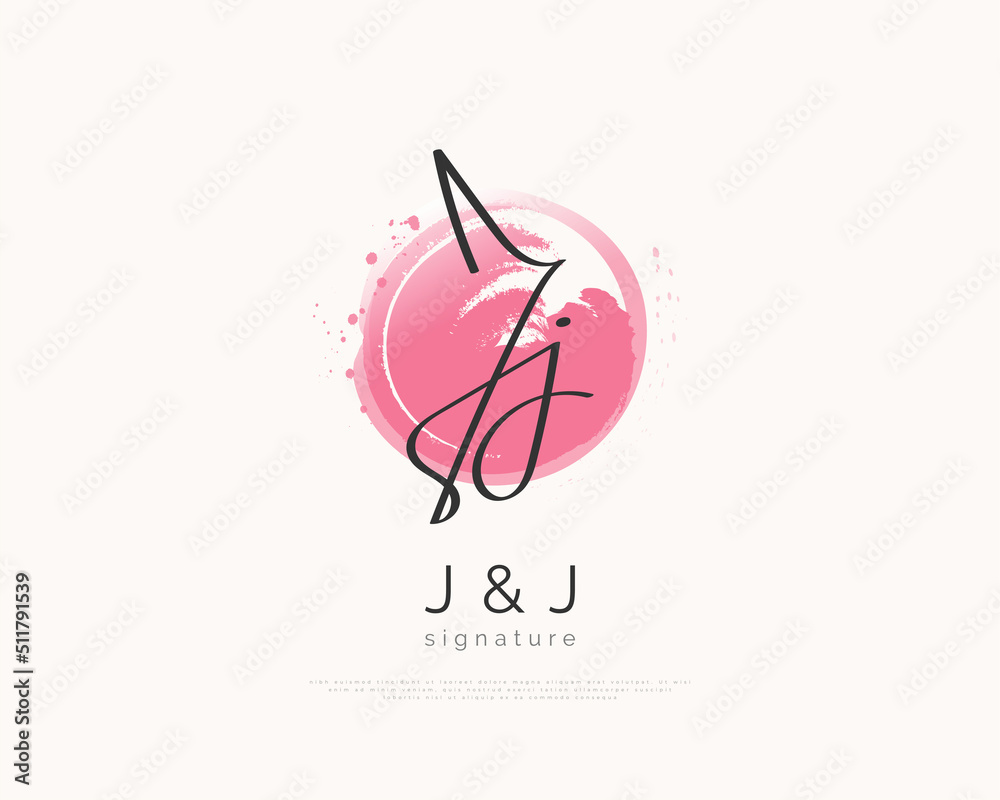 JJ Initial Signature Logo Design with Elegant and Minimalist Handwriting Style. Initial J and J Logo Design for Wedding, Fashion, Jewelry, Boutique and Business Brand Identity