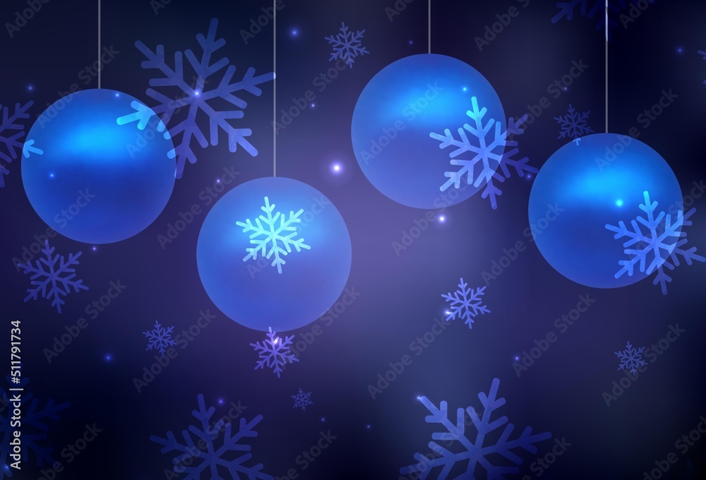 Fototapeta premium Dark Purple vector backdrop in holiday style.