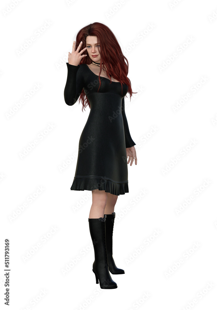 female witch paranormal, 3D, isolated female witch paranormal, 3D, isolated