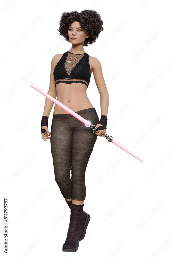 fantasy warrior female, 3D, isolated fantasy warrior female, 3D, isolated
