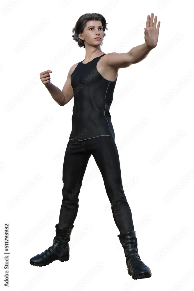 urban fantasy male, 3D, isolated urban fantasy male, 3D, isolated