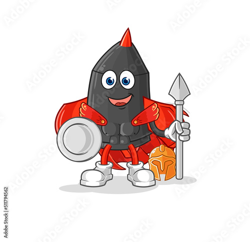 dart spartan character. cartoon mascot vector