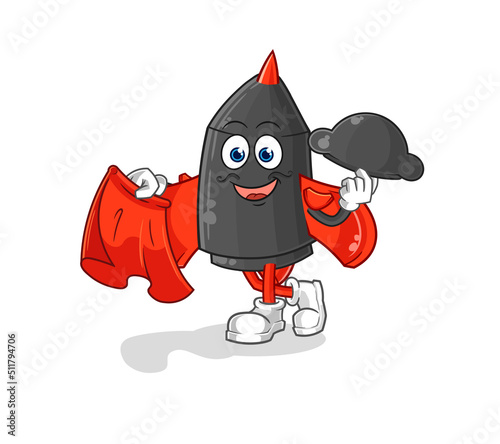 dart matador with red cloth illustration. character vector