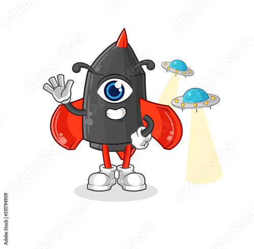 dart alien cartoon mascot vector
