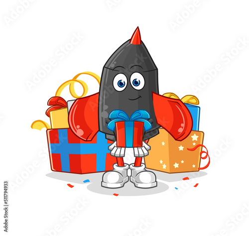 Wallpaper Mural dart give gifts mascot. cartoon vector Torontodigital.ca