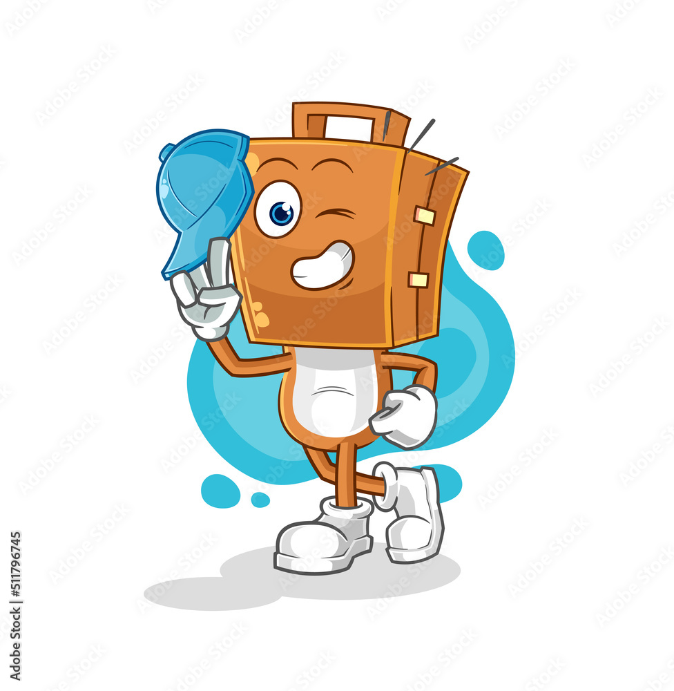 suitcase head young boy character cartoon suitcase head young boy character cartoon