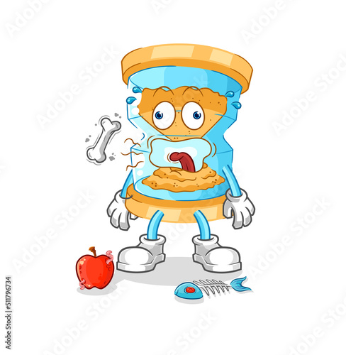 hourglass burp mascot. cartoon vector