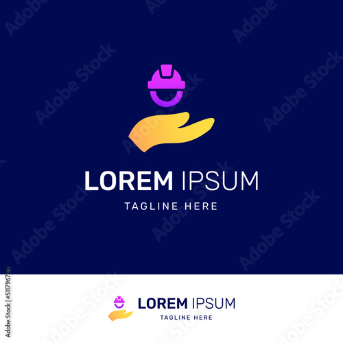 Labor Hand Logo Template. Suitable for construction companies, building, contractors and other carpentry companies