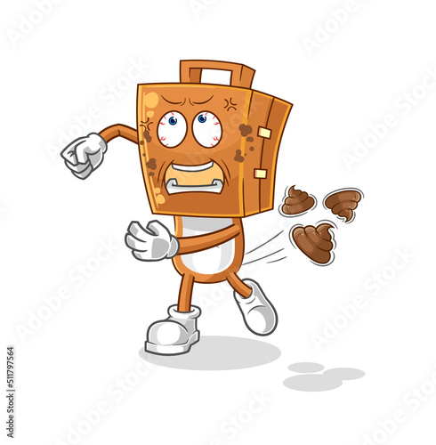 suitcase head throwing shit vector