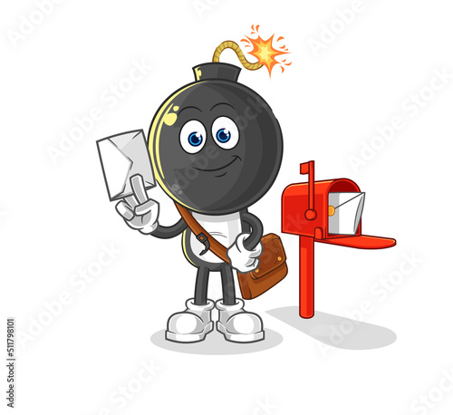 bomb head postman vector. cartoon character © dataimasu