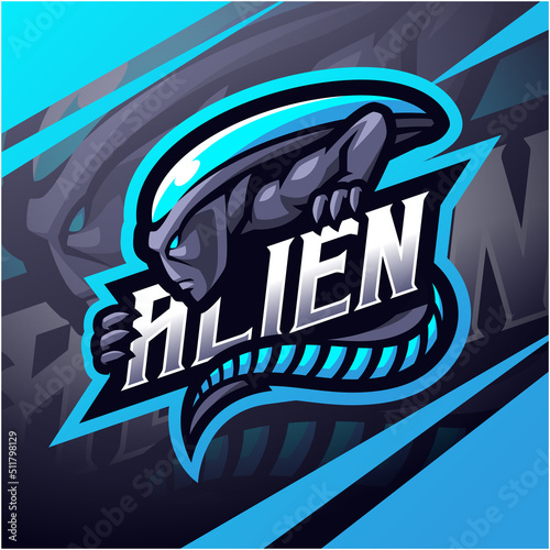 Alien esport mascot logo design